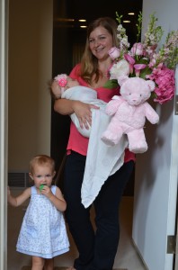 Baby bouquet with stuffed animal