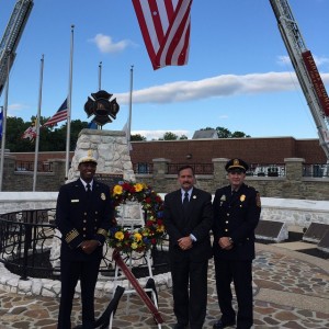 Memorial wreath - firefighter memorial - red yellow blue sympathy