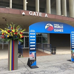 Flower arrangement for WPFG Opening Ceremonies at RFK