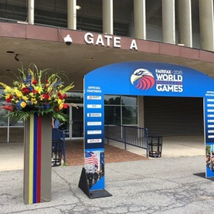 Flower arrangement for WPFG Opening Ceremonies at RFK