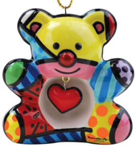 Britto Bear Ceramic Ornament