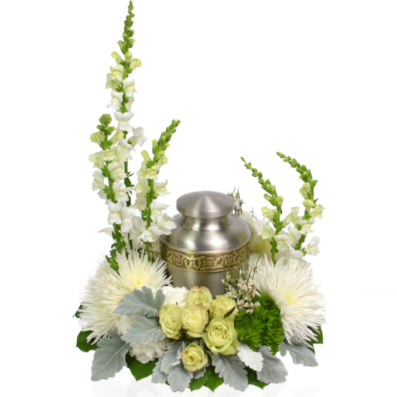 Heavenly White Urn Wreath