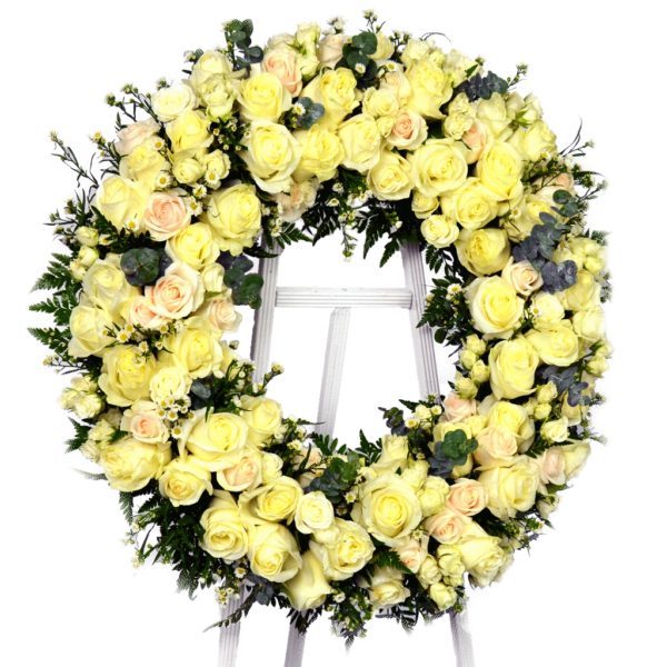 Standing Yellow Rose Wreath