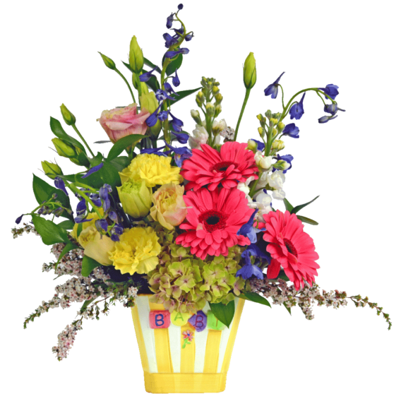 Yellow Striped Baby Vase Bouquet