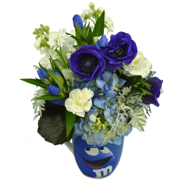 Blue m&m Flower Mug