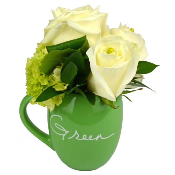 Green m&m Flower Mug