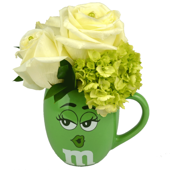Green m&m Flower Mug