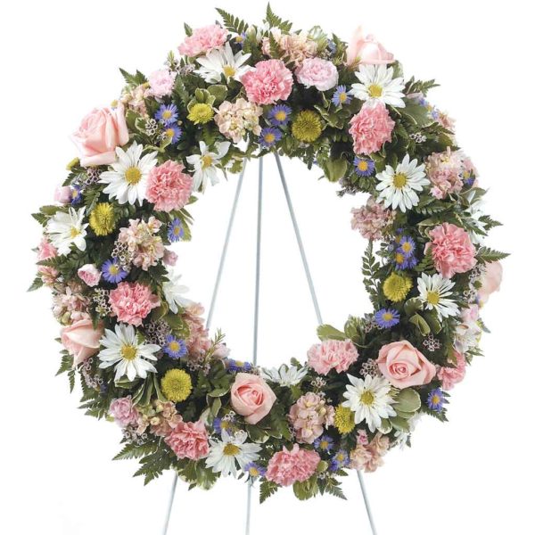 Standing Pink & White Wreath
