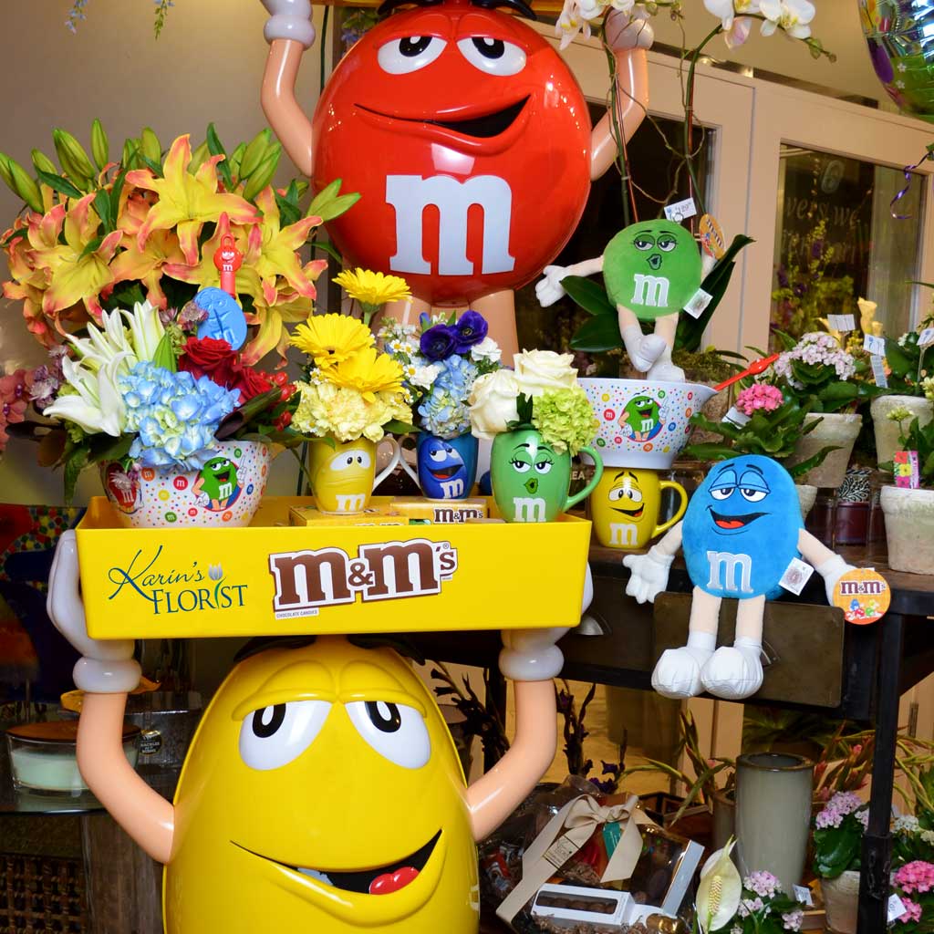 Green Girl M&m Candy Plastic Figural Store Display.