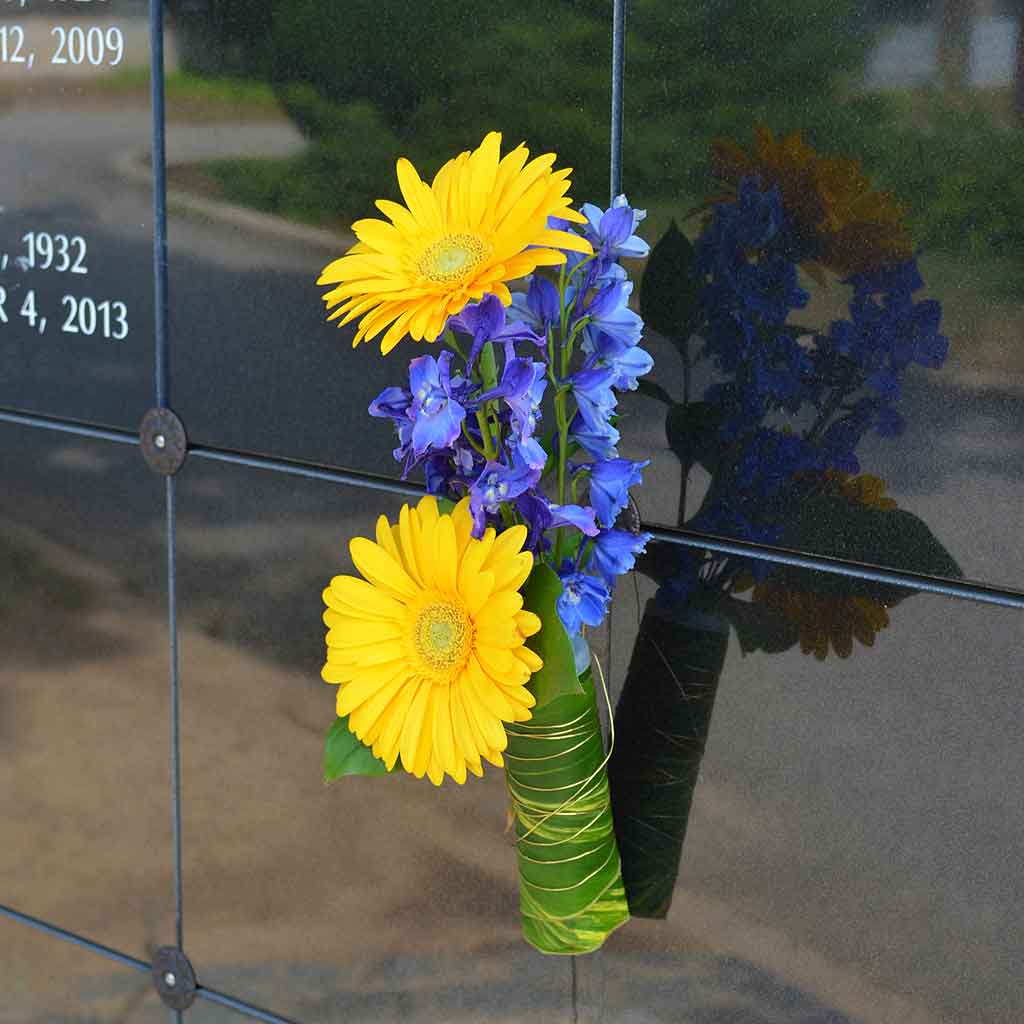 Blue & White Funeral Arrangement