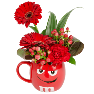 Red m&m Character 3D Flower Mug