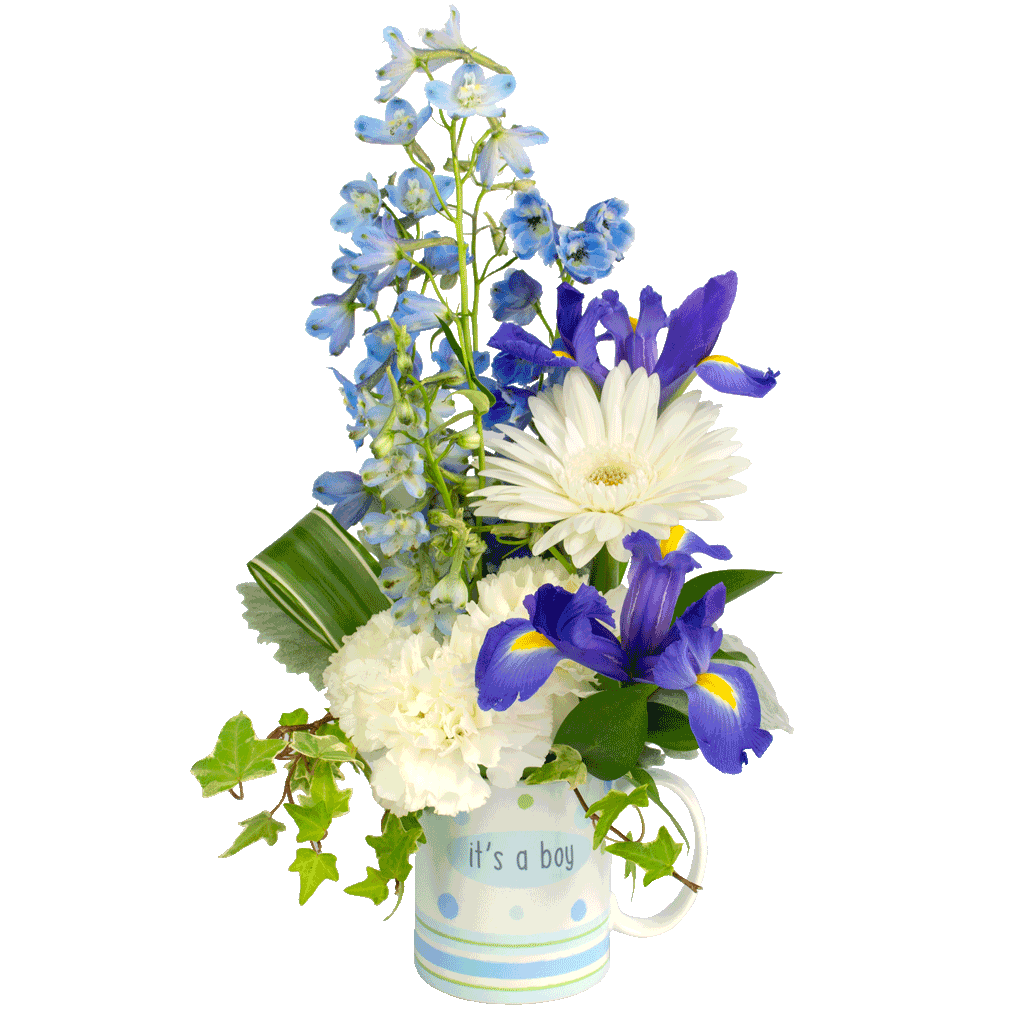 new baby flowers and teddy