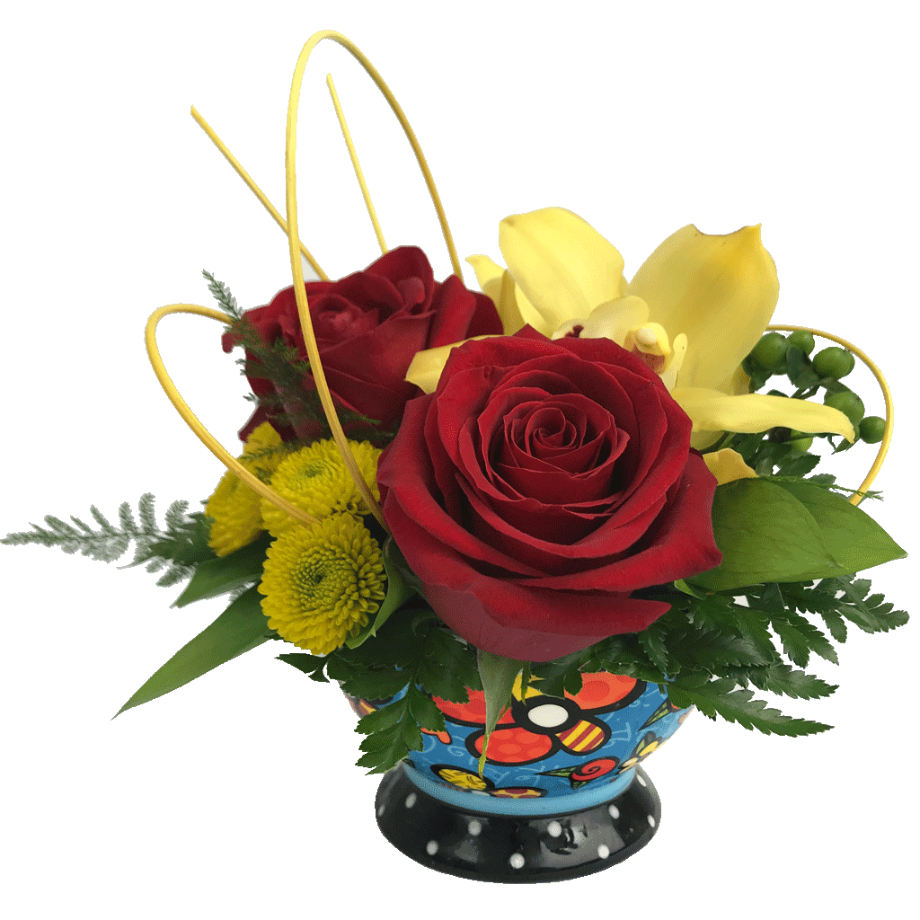 Britto Bowl Bouquet Flowers Disney Flowers Karin S Florist