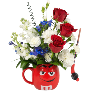 Rock Our Red m&m Flower Mug