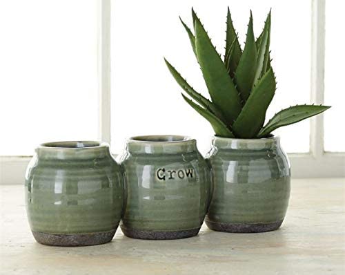 Three attached stoneware herb pots