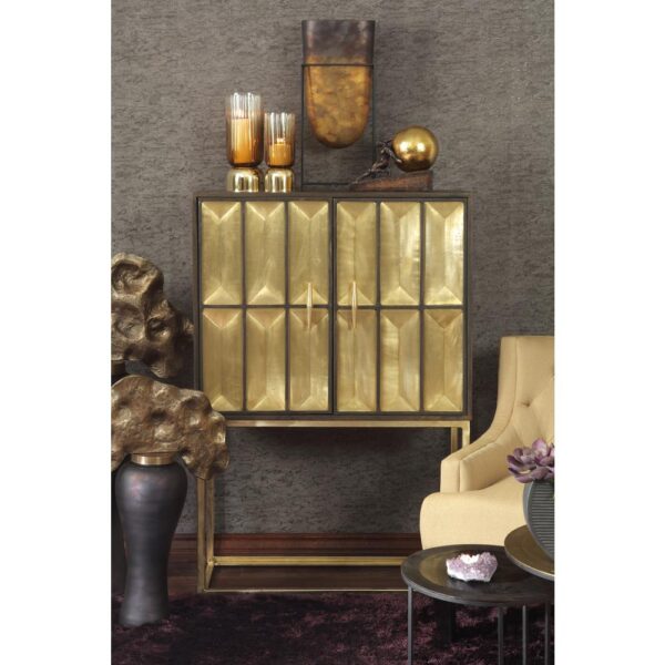 Decorative Glass Vase in Iron Stand