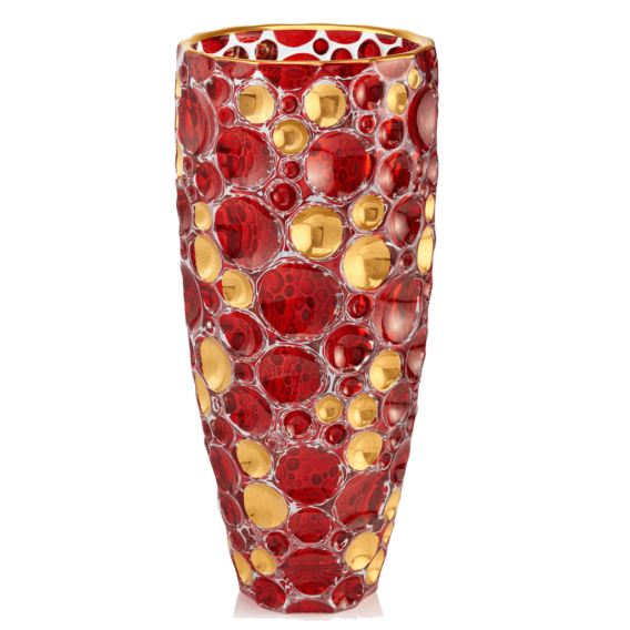 Murano Glass Lisboa Red-Gold Vase