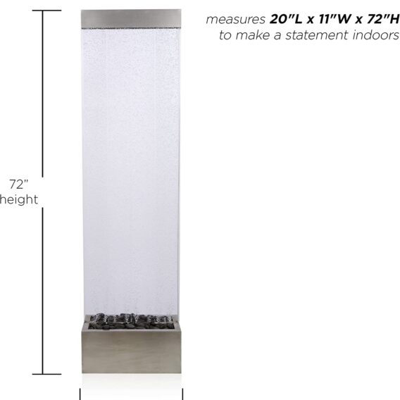 72" H Indoor Color-Changing Bubble Wall Fountain