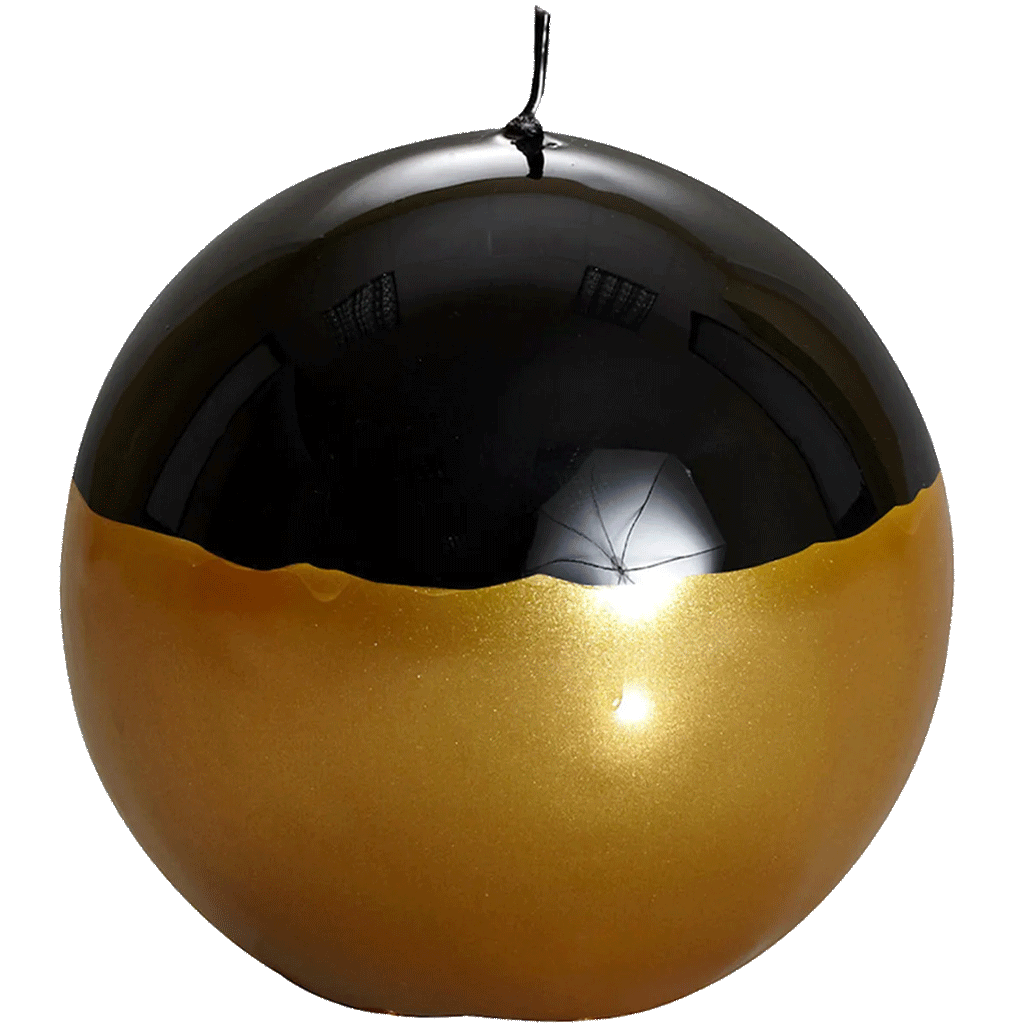 Italian Spherical Black & Gold Candle