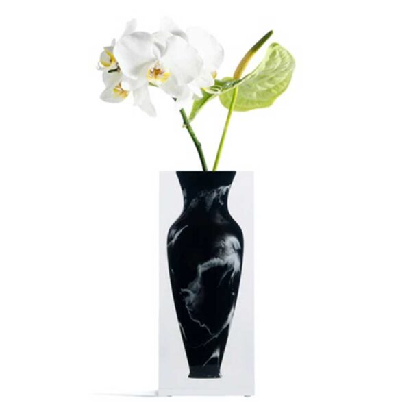 Luxury Acrylic Black Marble Elizabeth Vase