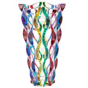 Murano Ribbon Crystal Vase