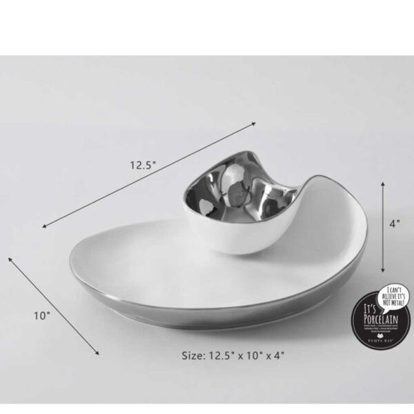 Silver Porcelain Chip & Dip
