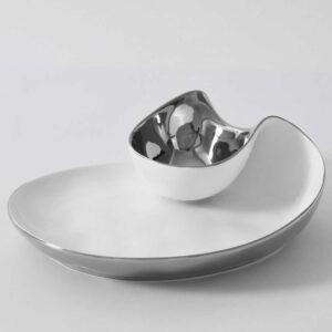 Silver Porcelain Chip & Dip