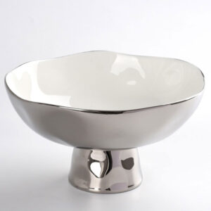 Titanium Porcelain Footed Bowl