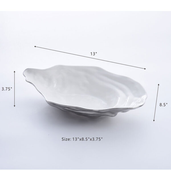 Titanium Porcelain Large Oyster Bowl