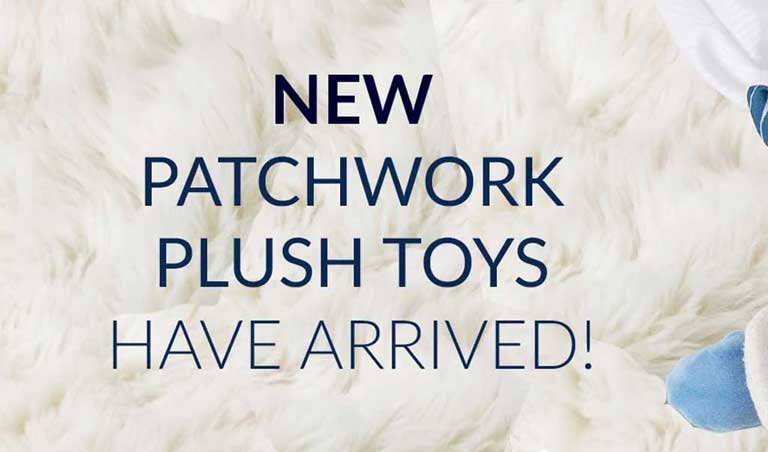 New! Patchwork Plush Toys at Karin's Florist.
