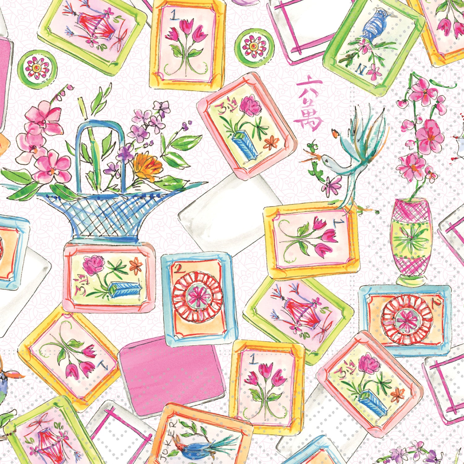 Mahjong ALLOVER Cocktail Napkin Mahjong ALLOVER Cocktail Napkins