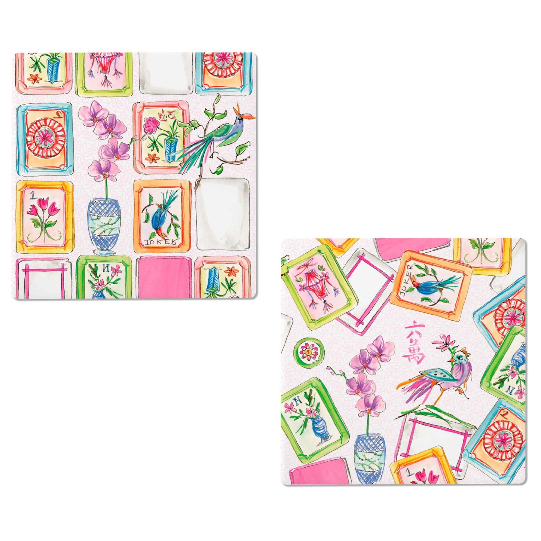Mahjong Pink Coasters 1 Mahjong Pink Coasters